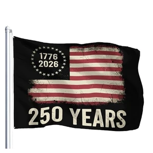 Custom Factory Wholesale Design Eco-Friendly Digital Printed American Independence Day 250th Anniversary Flag Rectangle