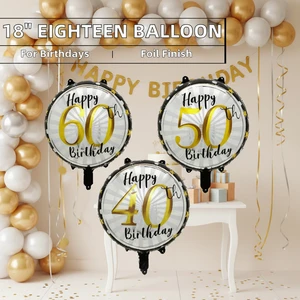18 Inch Adult Happy Birthday Party Decoration Round Foil Balloon