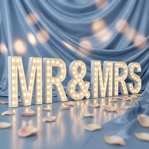 Koncept OEM ODM Marquee Letters Light Sign Outside 4ft Metal Giant Mr&Mrs Led Sign For Wedding Decor