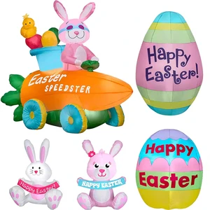 Easter Resurrection Scene Accessories Outdoor LED Light Rabbit Egg Basket Easter Gift Ideas Inflatable Bunny Easter Decoration