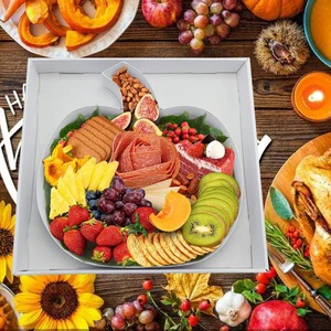 Pumpkin Shaped Charcuterie Fruit Grazing Paper Board Thanksgiving Gift Box with Matt Lamination for Sushi and Candy