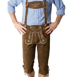 Oktoberfest Lightweight Suede Leather Lederhosen Men Bavarian German Festival Outfits Breathable Windproof Summer Mid
