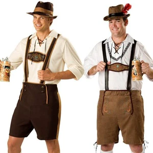 Mens German Bavarian Oktoberfest Costume Set for Halloween Dress up Party and Beer Festival