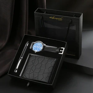 Men's Business Quartz Metal Watch Wallet Personalized Gift Set Father's Day Corporate Gift for Client Souvenir 2026 Trending