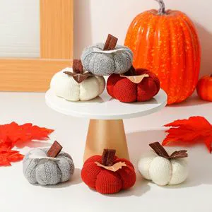 New Cross-border Thanksgiving Decorations: Handmade Orange Pumpkin Pendants, Harvest Festival Knitted Small Pumpkin Ornaments
