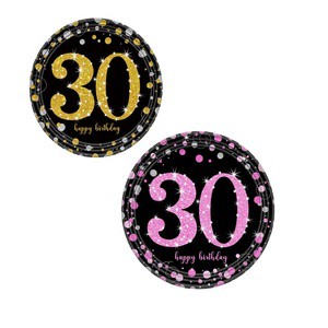 30th Happy Birthday Party Decors Adult Black Gold Paper 30 Disposable Tableware Birthday Disposable Party Tableware