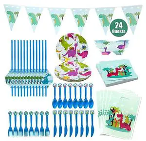 Dinosaur-themed Children's Birthday Party Set Disposable Paper Plates Picnic Cake Tableware Thanksgiving Christmas Halloween