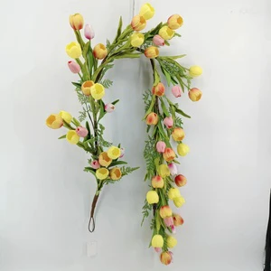 Tulip Garland PU Touch Artificial Tulip Garland for Party Decorations