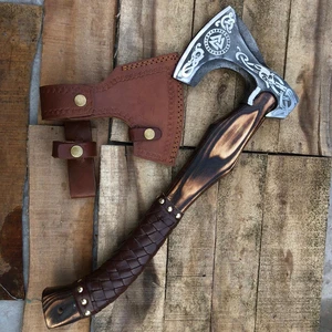 Hot Selling Handmade New Design Stainless Steel Double Blade Tomahawk Axe Ash Wood Handle Customized Outdoor Industrial Axe