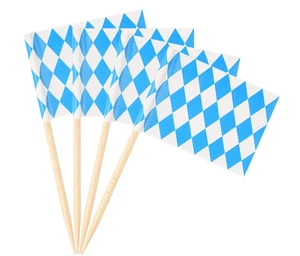 Oktoberfest Cocktail Picks Bavarian Toothpick Flag Germany Flags Cupcake Toppers for Oktoberfest Party Cake Decorations