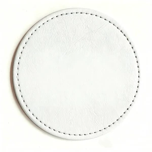 Promotional Reusable Personalised Custom Print Logo Leather Drink Coasters Classic Style Round Shape Wedding Favors