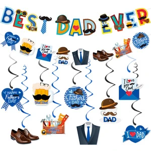 2026 Father's Day Gift Decoration Promotional Gift Party Ornament Paper Card Hanging Father's Day Birthday Card