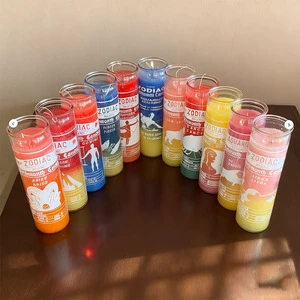 KLS Wholesale In Glass For Sale Custom Color And Label Scented Soy Wax Mystical Fixed 7 Day Prayer Religious Church Candles