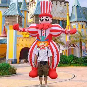 Giant Oxford Inflatable Walking Clown Mascot Costume Waterproof 8-10ft Tall For Carnival Parades & Interactive Promotions
