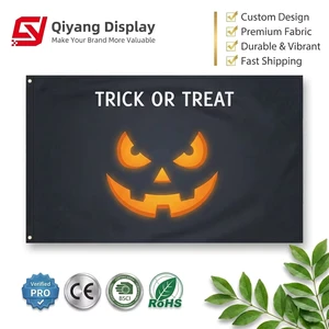 Customized 3x5ft Spooky Halloween Flag For Yard Haunted House Decoration Vibrant Colors Durable Polyester Banner