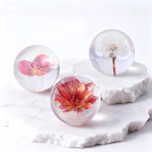 OEM Resin Crafts Hand-painted Artistic Dried Flower Rose Paperweight Christmas Valentine's Day Graduation New Year Gifts