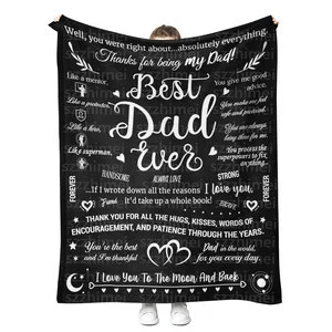 Dad Birthday Gift Fathers Day Gifts for Dad From Daughter Son Best Dad Gifts Soft Throw Blanket for Bedding Sofa