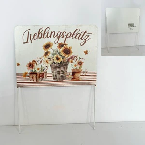 Lieblingsplatz German Language Fall Themed Waterproof Powder Coated Rectangle Iron Garden Stake Sign Decorative Yard Stakes