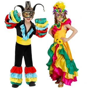 Carnival Kids Show Costume Ethnic Wind Cosplay Play Costume Colorful Wave Dress Halloween