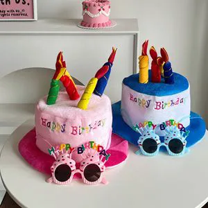 Adult Birthday Cake Hat Performance Party Decoration Cloth Masquerade Birthday Party Supplies
