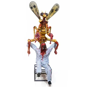 Realistic Halloween Horrible Character Animated Haunted House Decoration with Rechargeable LEDs Durable Design for Indoor Use