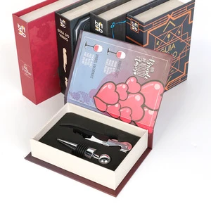Factory-Customized Modern Minimalist Book-Style Wine Set 2-Piece Red Wine Corkscrew Bottle Opener Gift Box For Wine China Made