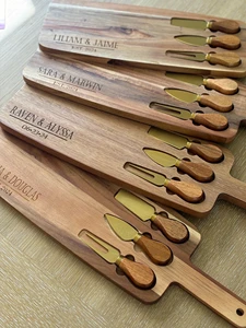 US Stock Wooden Cheese Board Acacia Wood Charcuterie Boards Gift For Couple Housewarming Gift Bridal Shower Gift