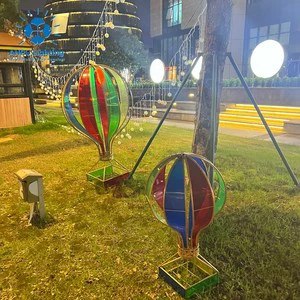 Anpu Lighting Giant RGB LED Hot Air Balloon Windmill Light Set IP65 Waterproof for New Year's Day Christmas Outdoor Garden Decor