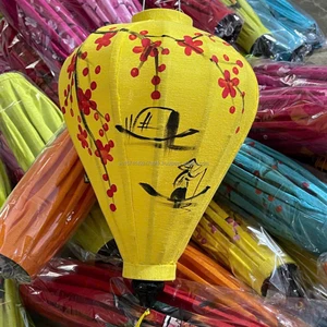 Handmade Hoi An Silk Lantern Unique Fan & Flower Patterns for Decoration From Vietnam Fast Delivery Best Price