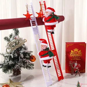 Creative Electric Music Beads Climbing Ladder Santa Claus Doll Children's Toys Gifts Christmas Products
