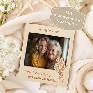 Wooden Custom Laser-engraved Photo Frame For Mother's Day Pregnancy Announcement, Magnetic Refrigerator Sticker, Solid Wood