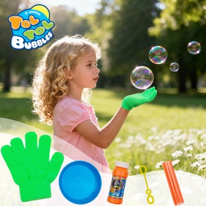 Touchable Bouncing Bubbles For Kids Unpoppable Elastic Bubble Toys Set With Gloves Outdoor Party Favors Magic Soap Bubbles Game