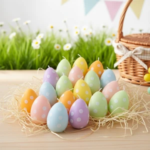 Wholesale Resurrection Egg Scented Candle Easter Egg Macaron Shaped Candle Holiday Decoration Ornament