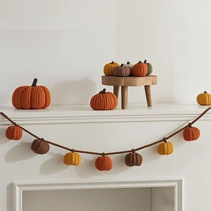 Hand-Knitted Pumpkin Decor Set Cozy Reusable Autumn Halloween Thanksgiving Decorations Baby Shower & Birthday Party Supplies