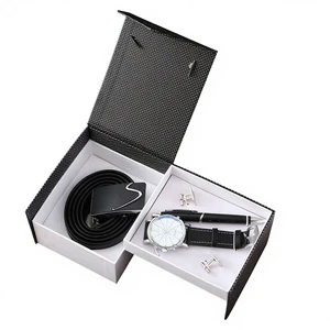 Fancyyc Men's Business Gift Set PU Leather Belt Wallet & Seagull Quartz Watch with Decoration Pointer Numerals-Fathers Day Gift