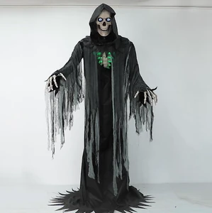 New Halloween 2025 Items Outdoor LCD Eyes Giant Scary Skull Skeleton Reaper Halloween Animatronic