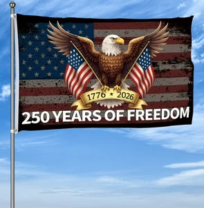 Wholesale Custom High Quality Eco-Friendly Design 1776-2026 Independence Day Flag 250th Anniversary Flag Digital Printing Flag