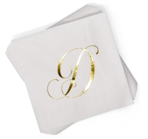 Thanksgiving Autumn Tissue Gold Foil Gratitude Lunch Napkins Autumn Disposable Dinner Party Supplies Decoration 6.5 X 6.5 Inches