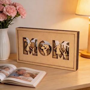 Mothers Day Gift Wooden Tabletop Decor Mothers Day Letter Frame Gift for Mom