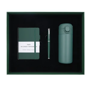 New Creative Father's Day Gift Notebook Set with Personalized Pen and Bottle Combo in Luxury Gift Box