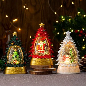 Christmas Chinese New Year Halloween Music Box Christmas Tree Shape Plastic Light Battery Powered Colourful Ribbon Home Office