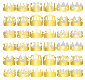 Paper Crowns Hat Gold Foil Party Hat Paper Crowns Gold Birthday Party Crown Celebration Supplies for Kids Adults