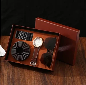 Valentine's Day Birthday Gift Set Embossed Paper Wallet Quartz Watch Belt Sunglasses Business Services Father's Day Welfare