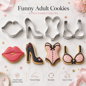 Funny Adult Cookies Cookie Cutter Set Stainless Steel Novelty Biscuit Molds Cookies Bachelor Party Baking Supplies