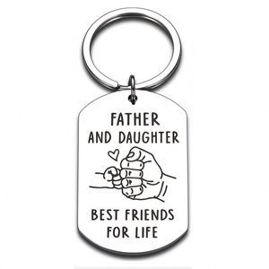 Wholesale Father Daughter Keychain Dad Fathers Day Xmas Birthday Valentine Day Wedding Gifts Daddy Papa Stepdad Men Him Present