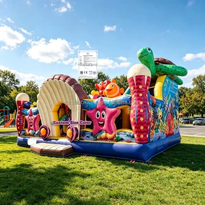 Commercial Inflatable Amusement Jumping Climbing Slides Park Combo Kids Inflatable Ocean Theme Fun Zone Activity Bounce House