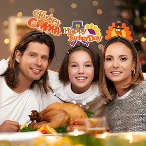 Thanksgiving Headbands Set Fall Harvest Autumn Party Costume Accessories Turkey Dress up Props Parties Decor Festive Ball Props