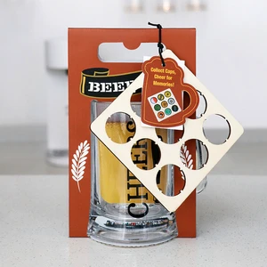 BespritGift New Novelty Products 500ml Beer Lover Glass Set With Cap Collector Wooden Coaster Birthday Fathers Day Gifts for Men