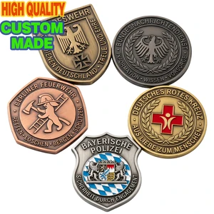Custom Germany Challenge Coin Metal Commemorative Coins Personalized Firefighter Red Cross Souvenir Club Emblem Event Badge