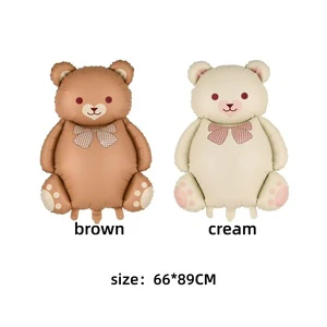 Retro Butterfly Bear Balloon Children's Birthday Party Decoration Little Bear Balloon Animal Balloon